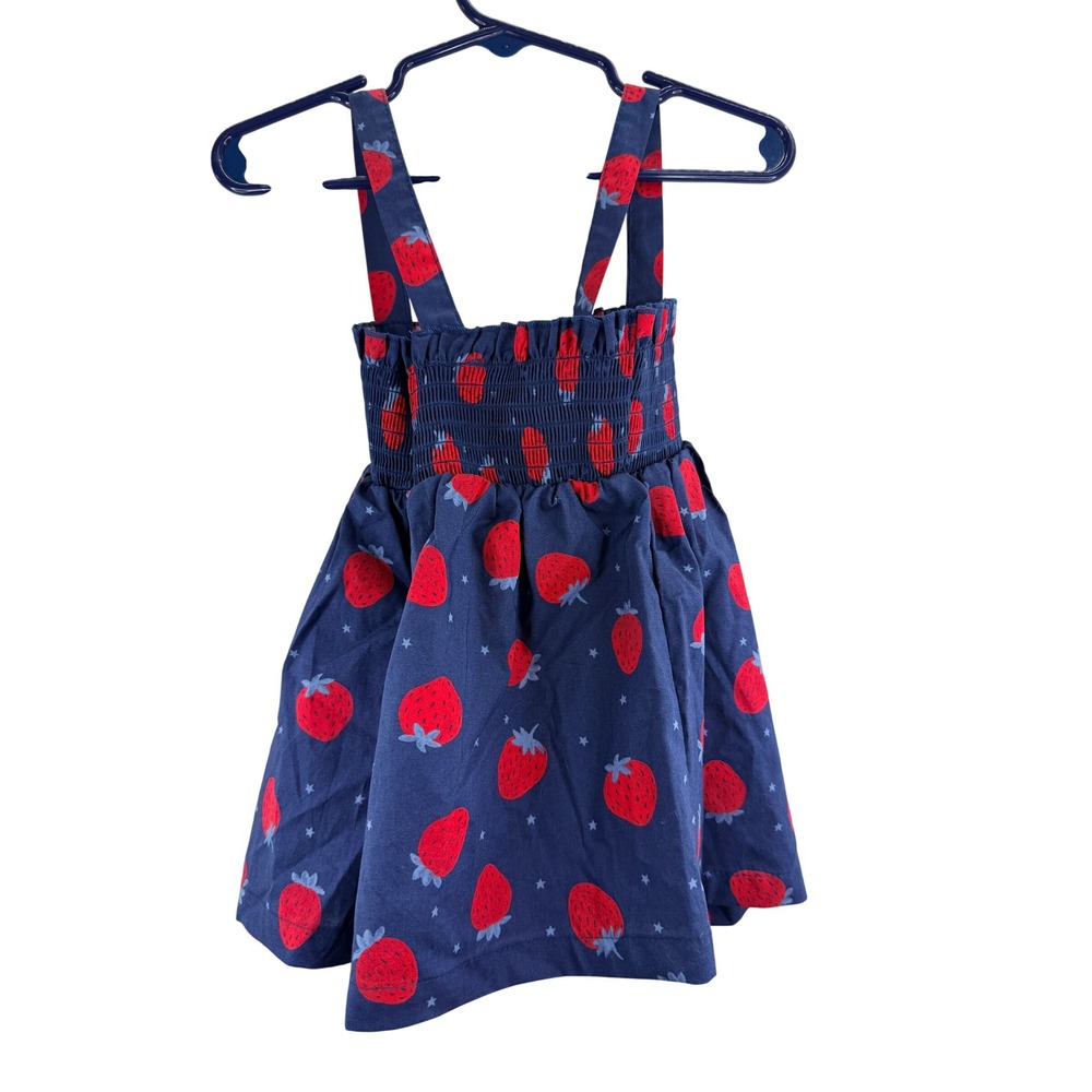 NWT Carters Child of Mine Girls Navy Strawberry Smocked Sundress 5T - Picture 2 of 8